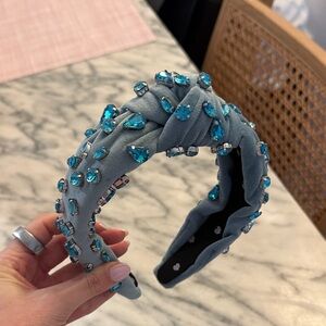 Lele Sadoughi Blue Gemstone Knotted Headband